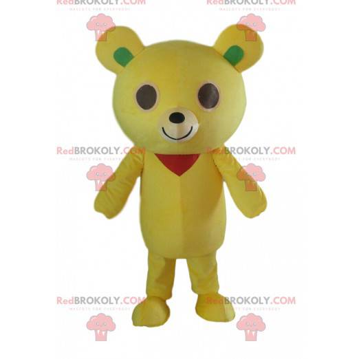 Mascotte gele teddybeer, geel pluche teddybeerkostuum -