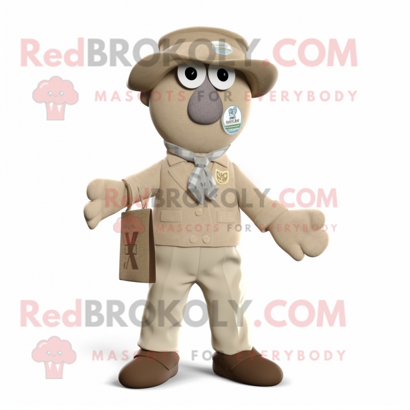 Beige Celtic Cross mascot costume character dressed with a Chinos and Pocket squares Beige Celtic Cross mascot costume character dressed with a Chinos and Pocket squares