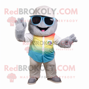 Grijze regenboog mascotte...