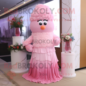 Rosa bryllupskake maskot...