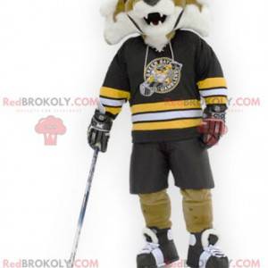 Ruggente mascotte tigre marrone e bianca - Redbrokoly.com
