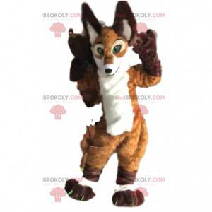 Brown and white fox mascot, very realistic - Redbrokoly.com