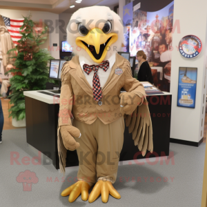 Tan Bald Eagle maskot...