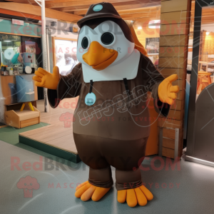 Brun pingvin maskot kostume...
