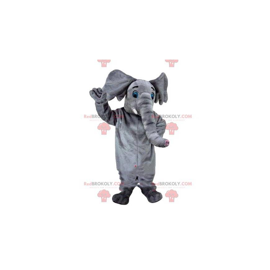 Grå elefant maskot, cirkusdragt, cirkusdyr - Redbrokoly.com
