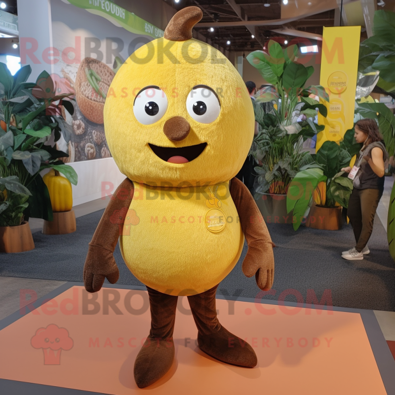 Brown Lemon mascot costume character dressed with a Jeggings and Necklaces Brown Lemon mascot costume character dressed with a Jeggings and Necklaces