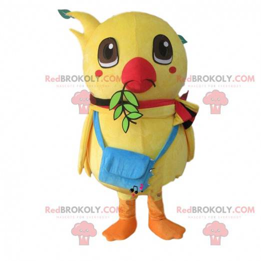 Big yellow bird mascot, canary costume, yellow baby bird -