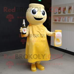 Geel champagne mascotte...