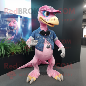 Pink Velociraptor maskot...