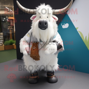 White Yak mascotte kostuum...