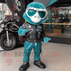 Teal Ice maskot kostume...