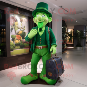 Grøn Leprechaun maskot...