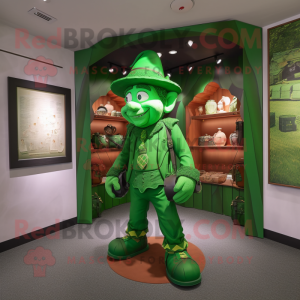 Grøn Leprechaun maskot...