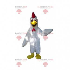 Vit hönsmaskot, tuppdräkt, barnyard - Redbrokoly.com