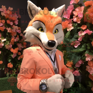 Peach Wolf maskot kostume...