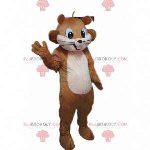 Mascotte scoiattolo marrone, costume foresta, scoiattolo