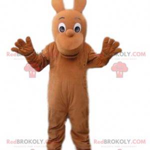 Mascotte de personnage marron, costume de créature marron -