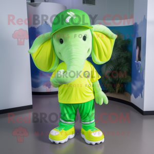 Lime grønn elefant maskot...