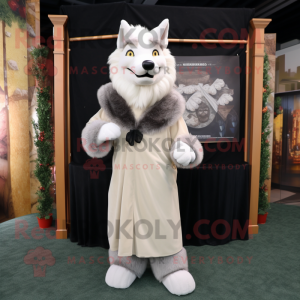 Cream Wolf mascotte kostuum...