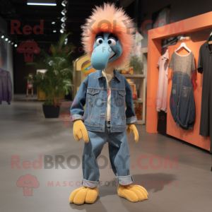 Peach Emu maskot kostume...