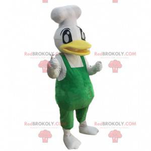 Cozinheiro mascote de pato, fantasia de chef, pato gigante -