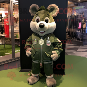 Olive Sow mascot costume character dressed with a Bomber Jacket and Necklaces