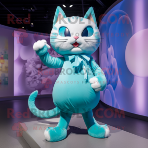 Cyan Cat mascotte kostuum...