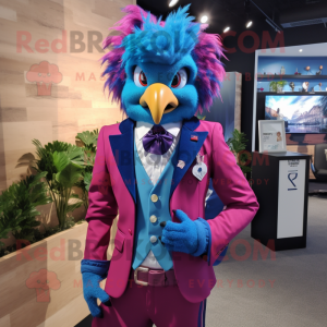 Magenta Blue Jay maskot...