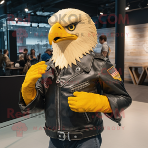 Gul Bald Eagle maskot drakt...