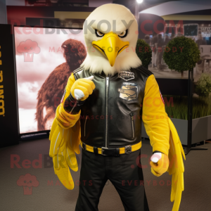 Gul Bald Eagle maskot drakt...