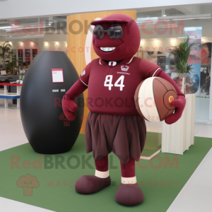 Maroon Rugby Ball mascotte...