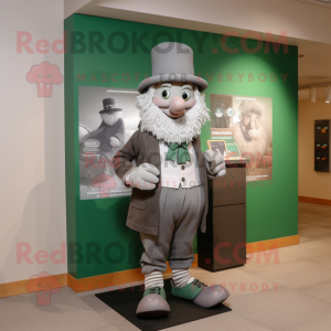 Grå Leprechaun Hat maskot...