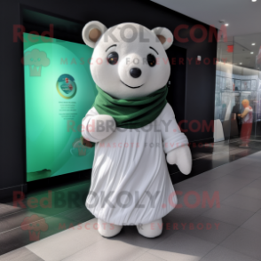 White Irish Flag mascot costume character dressed with a Sweater and Wraps