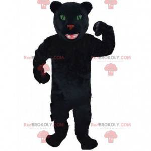 Maskot černý panter, kočičí kostým, černá kočkovitá šelma -
