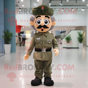nan Soldier mascot costume character dressed with a Dress Shirt and Headbands