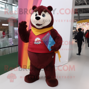 Maroon Rainbow maskot drakt...