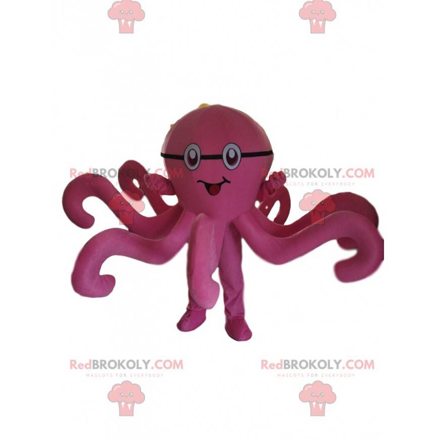 Mascotte roze octopus, octopus kostuum, roze vermomming -