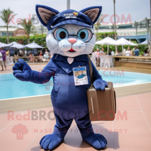 Navy Cat maskot kostume...