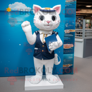 Navy Cat maskot kostume...