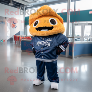 Navy Tacos mascot costume character dressed with a Windbreaker and Shoe laces