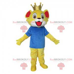 Little lion mascot, lion cub costume, yellow disguise -