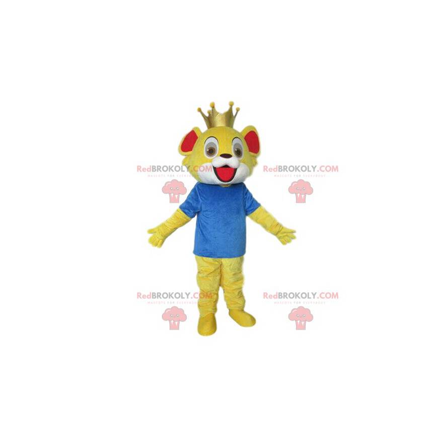 Mascotte de petit lion, costume de lionceau, déguisement jaune