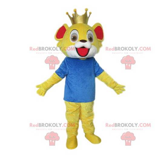 Little lion mascot, lion cub costume, yellow disguise -