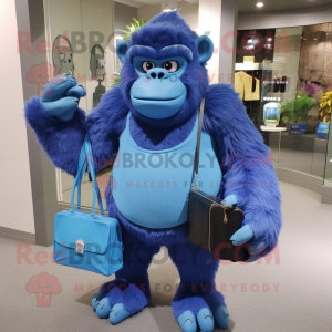 Blå Gorilla maskot drakt...