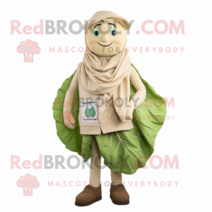 Tan Cabbage Leaf maskot...
