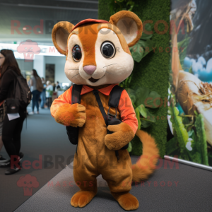 Rust Dormouse mascot costume character dressed with a Trousers and Watches