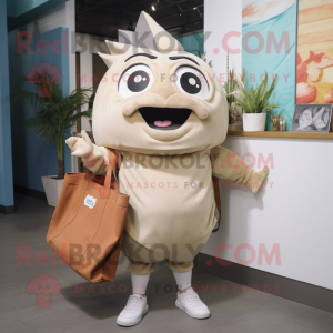 Beige tun maskot kostume...