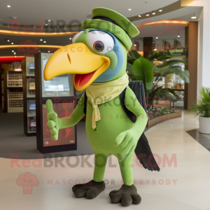 Grøn Toucan maskot kostume...