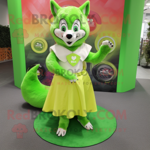 Lime Green Fox maskot...