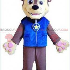 Mascotte de chien en tenue de policier, costume de policier -